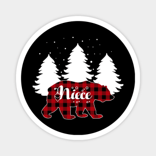 Buffalo Red Plaid Niece Bear Matching Family Christmas Magnet